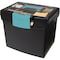 Storex File Storage Box, 10-9/10"Wx13-1/4"Dx11"H, Black/Teal STX61414B02C - alternate 3